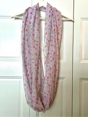 Light Pink Floral Infinity Scarf - Women's Accessory